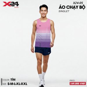 Áo chạy bộ màu tím ombre thời trang thoáng khí