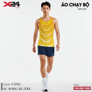 Áo chạy bộ không tay màu vàng ombre năng động