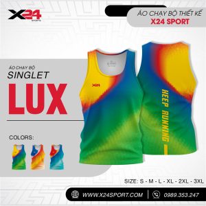 Áo chạy bộ Singlet LUX phối màu gradient nổi bật