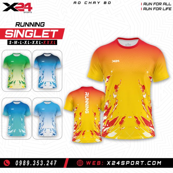 Áo chạy bộ nam màu cam chuyển sắc – Running Singlet nổi bật, năng động - Hình ảnh 2