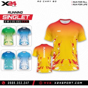 Áo chạy bộ nam màu cam chuyển sắc – Running Singlet nổi bật, năng động