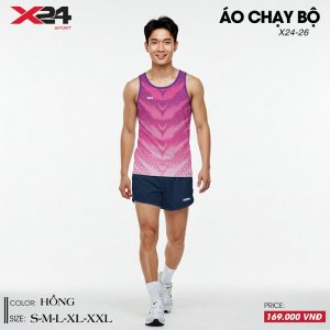 Áo chạy bộ Hồng Năng Động họa tiết lục giác – Gradient cá tính
