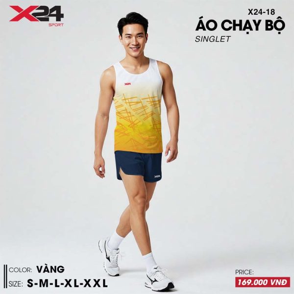 Áo chạy bộ nam màu vàng ombré họa tiết chuyển động mạnh mẽ - Hình ảnh 2