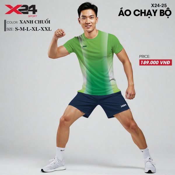 Áo chạy bộ nam màu xanh chuối năng động - Hình ảnh 2