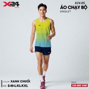 Áo chạy bộ xanh chuối ombre không tay