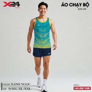 Áo Chạy Bộ Màu Xanh Ngọc Sát Nách Năng Động
