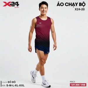 Áo chạy bộ nam màu đỏ đô phối đen - Thiết kế cá tính, thời trang