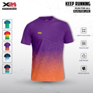 Áo chạy bộ nữ màu tím cam form Slimfit