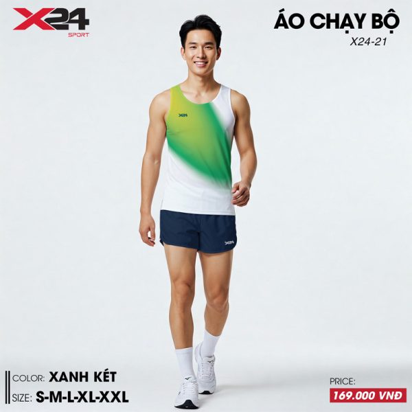 Áo chạy bộ nam trắng phối xanh két – Phong cách năng động, thể thao