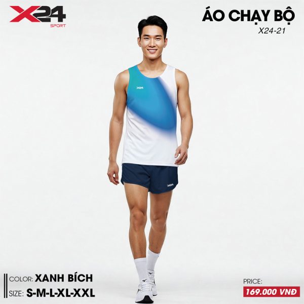 Áo chạy bộ nam xanh bích thiết kế thể thao năng động - Hình ảnh 2