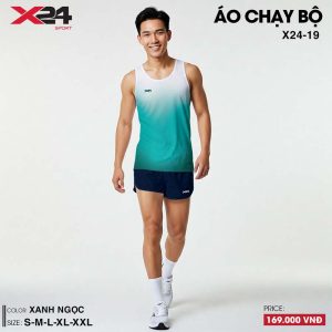 Áo chạy bộ nam màu xanh ngọc Ombre năng động