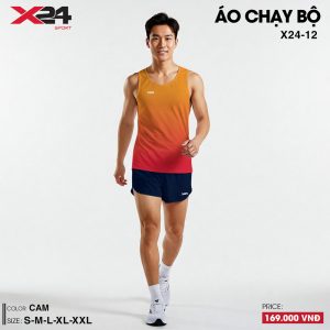 Áo chạy bộ nam nữ màu cam đỏ nổi bật theo size