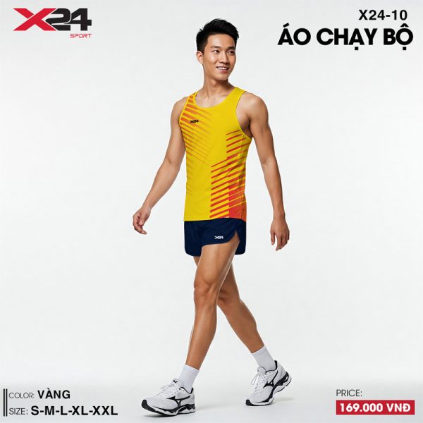 Áo Chạy Bộ Vàng Tươi Thoáng Khí Không Tay Thiết Kế Cá Tính - Hình ảnh 2