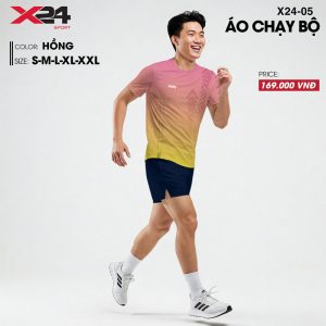 Áo chạy bộ nam màu hồng cam năng động thời trang