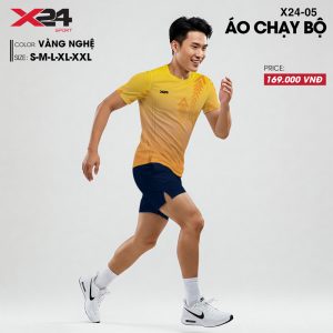 Áo chạy bộ màu vàng nghệ thiết kế thể thao nổi bật