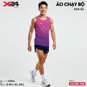 Áo chạy bộ nữ hồng ombre tím – Nổi bật, cá tính, thoáng mát
