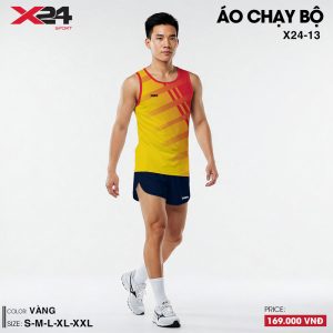 Áo Chạy Bộ Màu Vàng Năng Động Với Họa Tiết Đỏ Cá Tính