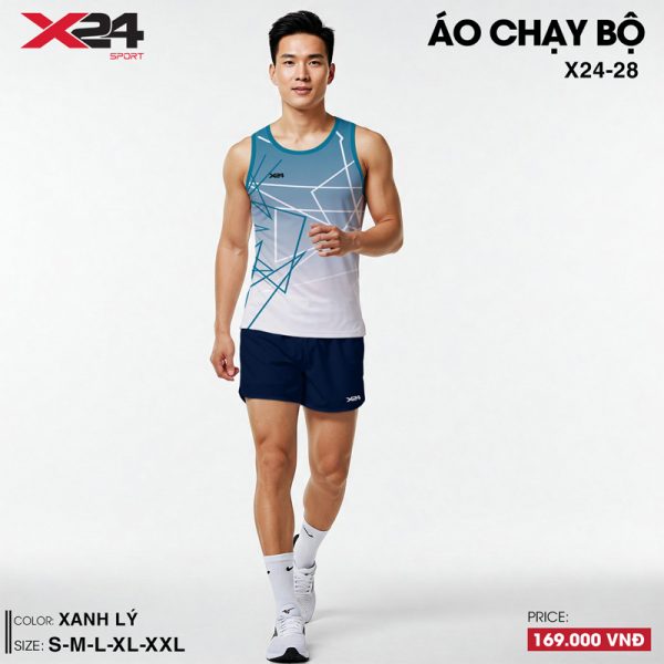 Áo chạy bộ nam xanh lý phối trắng – thiết kế năng động, hút ẩm vượt trội - Hình ảnh 2