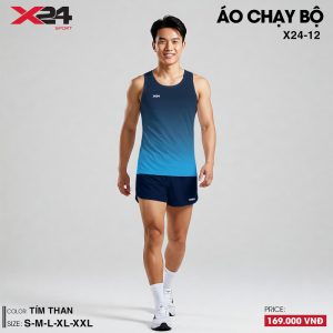 Áo chạy bộ nam màu tím than chuyển sắc thể thao