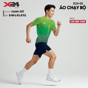 Áo chạy bộ nam màu xanh két chuyển sắc hiện đại
