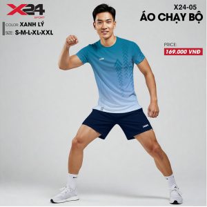 Áo chạy bộ nam màu xanh gradient mát mẻ – X24-05