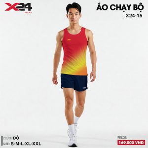 Áo chạy bộ nam đỏ cam vàng tank-top thể thao năng động
