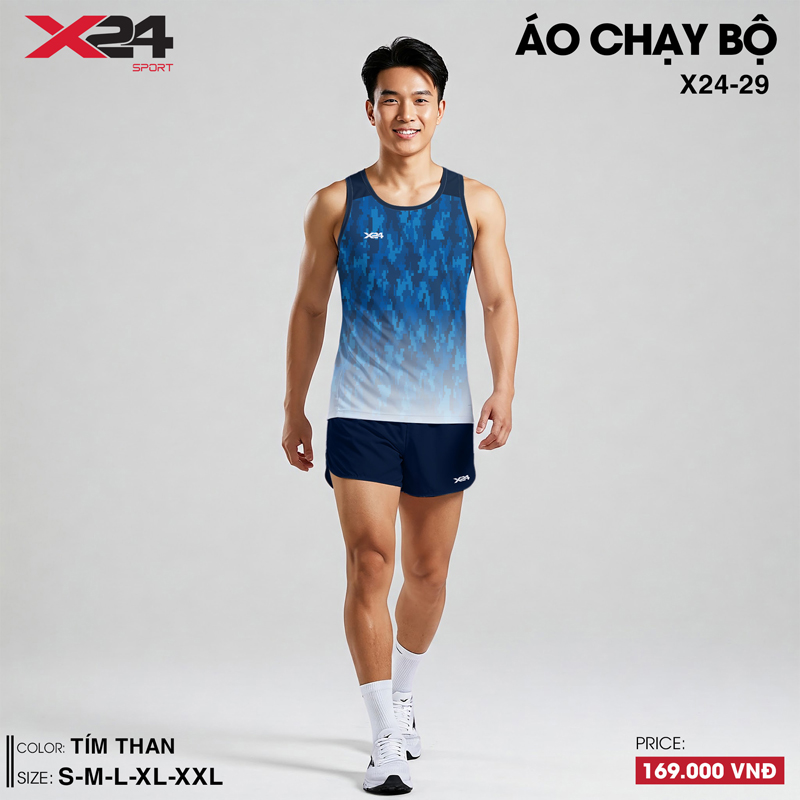 Áo chạy bộ nam phối màu tím than trắng họa tiết camo hút mắt