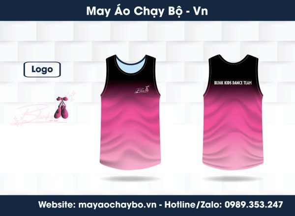Áo Chạy Bộ Hồng Đen Blink Kids Dance Team – Gradient Cá Tính Cho Bé Năng Động