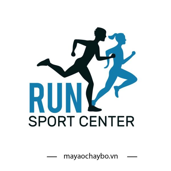 Logo Chạy Bộ RUN SPORT CENTER Màu Xanh Dương Năng Động