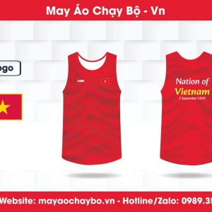 Áo chạy bộ Nation of Vietnam màu đỏ – Tinh thần dân tộc mạnh mẽ