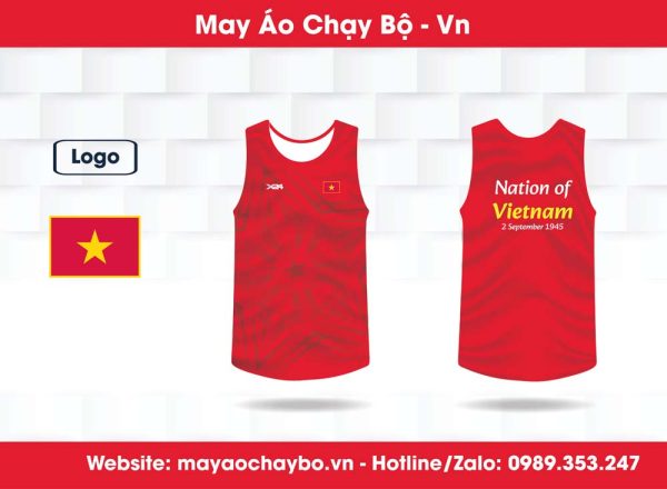 Áo chạy bộ Nation of Vietnam màu đỏ – Tinh thần dân tộc mạnh mẽ