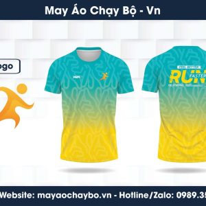 Áo chạy bộ xanh dương vàng Gradient - Năng động & Cá tính