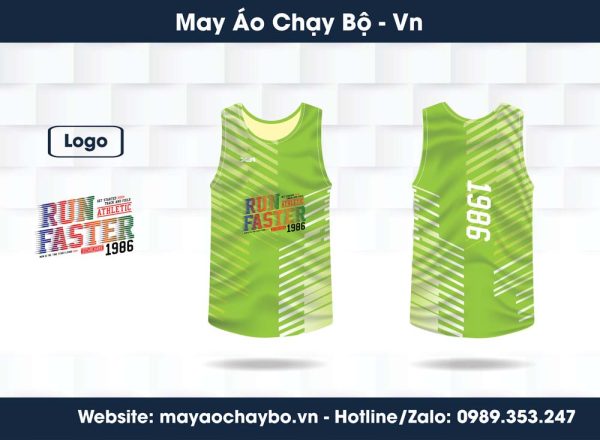 Áo Chạy Bộ Nam Màu Xanh Lá RUN FASTER – Năng Lượng Từ Tự Nhiên