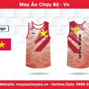 Áo Chạy Bộ Quyết Thắng - Đỏ Cam Tự Hào Dân Tộc
