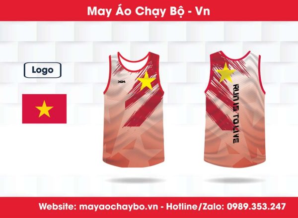 Áo Chạy Bộ Quyết Thắng - Đỏ Cam Tự Hào Dân Tộc