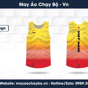 Áo chạy bộ chuyển sắc vàng cam đỏ – Năng lượng & Tự hào