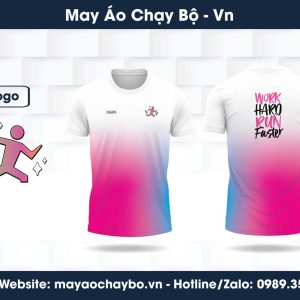 Áo chạy bộ gradient hồng tím xanh - Năng động & cá tính