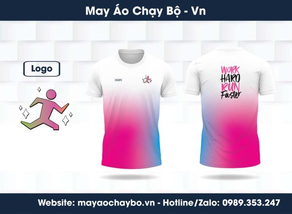 Áo chạy bộ gradient hồng tím xanh - Năng động & cá tính