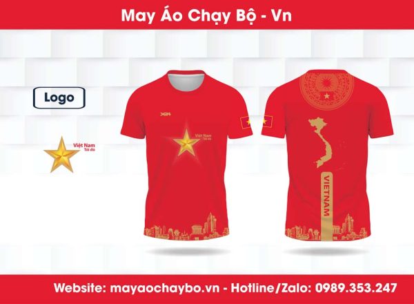 Áo Chạy Bộ Trái Tim Việt Nam - Đỏ Tươi Tự Hào Dân Tộc