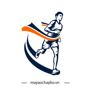 Logo Chạy Bộ Xanh Navy Cam – Thoáng Khí, Năng Động Và Chuyên Nghiệp