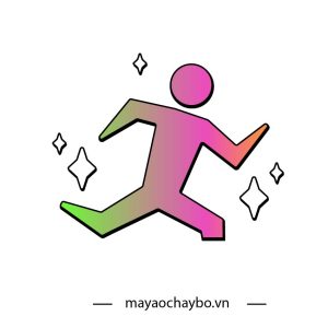 Logo Club Chạy Bộ Công Ty Gradient Xanh Lá – Hồng – Cam Năng Động