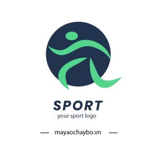 Logo chạy bộ màu xanh lá pastel - Logo hiện đại, thân thiện môi trường