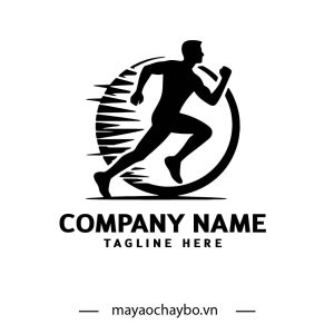 Logo Đội Chạy Chạy Đêm - Màu Đen Trắng Năng Động