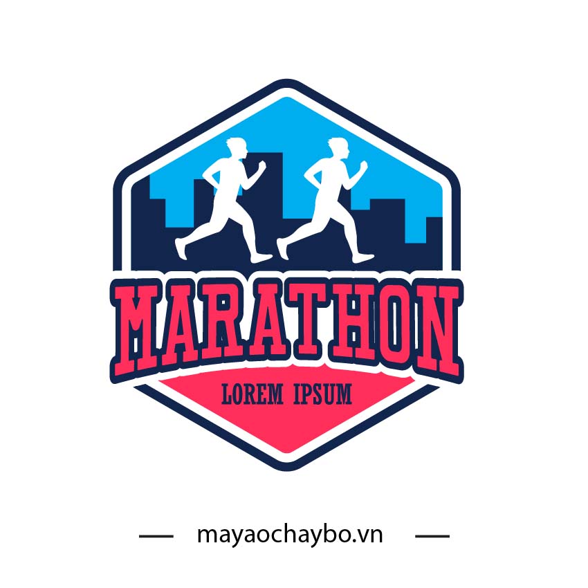 Áo chạy bộ CLB Dõi Bước Marathon xanh dương đậm phối đỏ