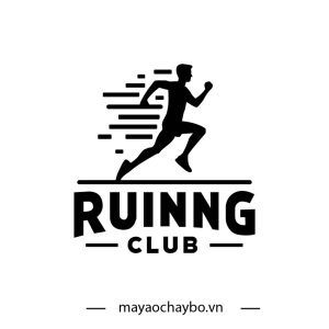 Logo Đội Chạy Đơn Giản – Đen Trắng Hiện Đại, Tinh Thần Thể Thao Mạnh Mẽ