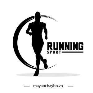 Logo Chạy Bộ RUNNING SPORT Đen Trắng - Thiết Kế Tối Giản Năng Động