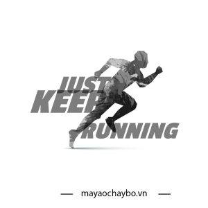 Logo Trắng Đen Xám - Just Keep Running