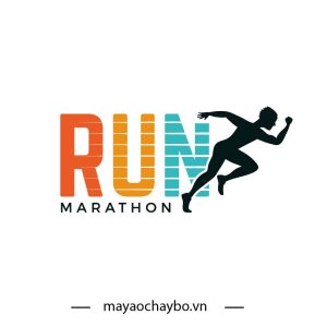 Logo Chạy Bộ RUN - Thiết Kế Năng Động Với Tông Cam Nổi Bật