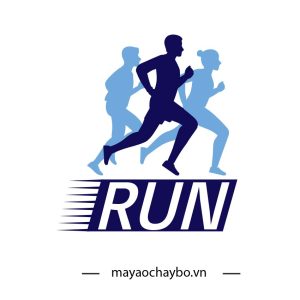 Logo Chạy Bộ Xanh Dương Trắng Năng Động – Dành Cho Câu Lạc Bộ Chạy Bộ
