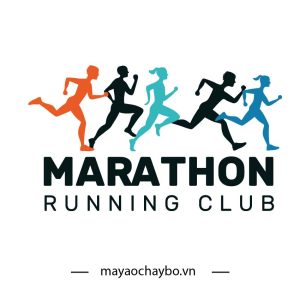 Logo Chạy Bộ Marathon Running Club - Năng Lượng Cam Đỏ